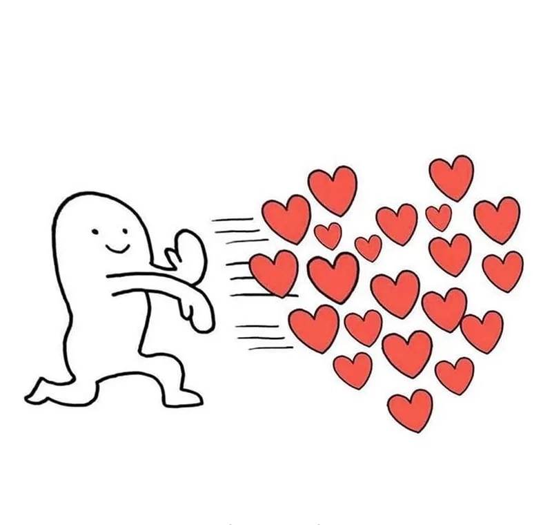 Hình trái tim meme thể hiện tình yêu và sự kết nối