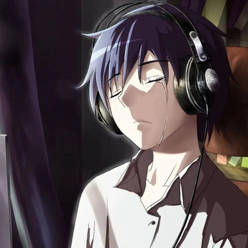 Hình ảnh anime nam buồn với khung cảnh u buồn tĩnh lặng