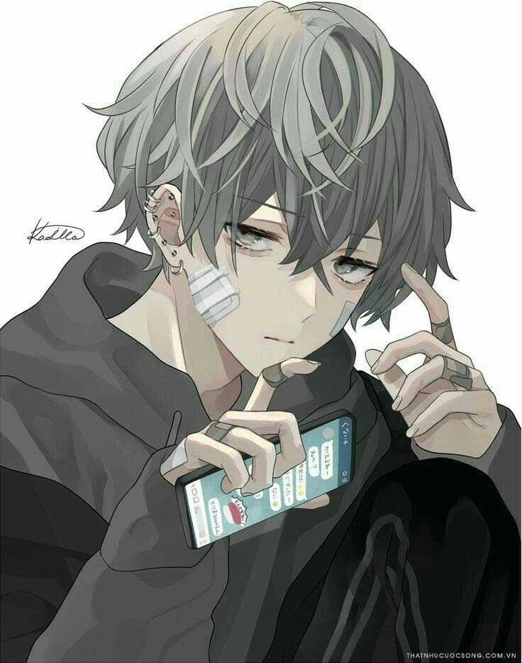 Anime chibi nam cute với biểu cảm tinh nghịch đầy thú vị