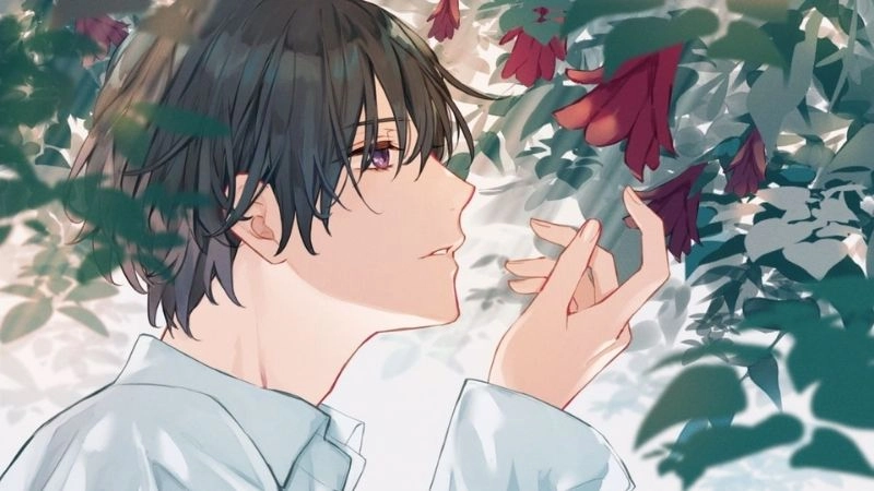 Anh anime cute nam với nụ cười tỏa nắng