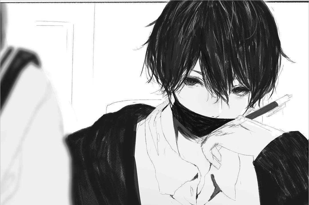 Ảnh anime nam tóc trắng đen nổi bật và mạnh mẽ