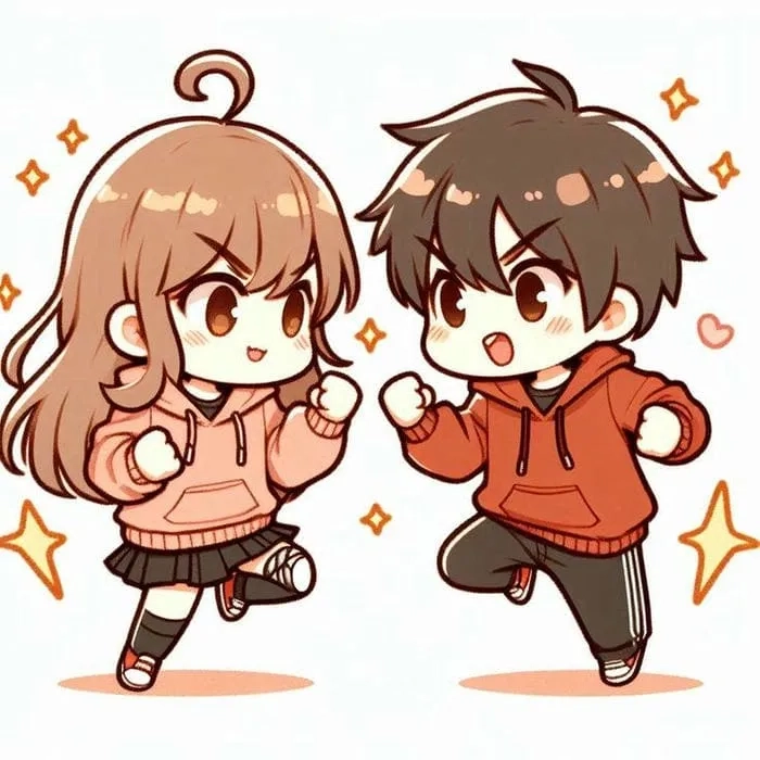 Ảnh chibi cặp đôi cute mang lại niềm vui