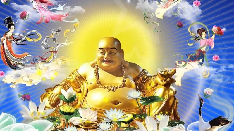 Hình nền ảnh phật Di Lặc tạo cảm giác an vui