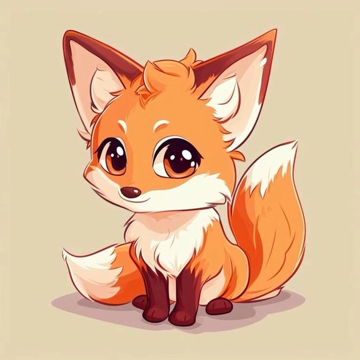 Hình con cáo chibi tạo điểm nhấn siêu dễ thương