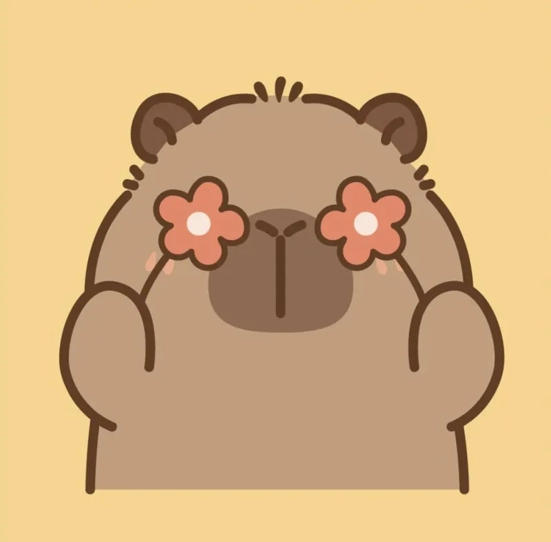 Vô tri avatar vẽ capybara cute siêu dễ thương