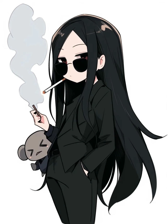 Ảnh chibi ngầu nữ thần thái chất lừ đầy ấn tượng