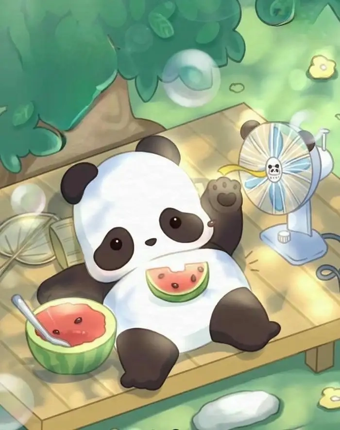 Hình gấu trúc chibi cute mang nét dễ thương tinh nghịch