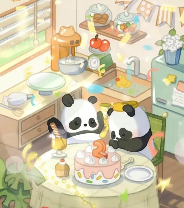 Con gấu trúc hình cute chibi làm tan chảy trái tim