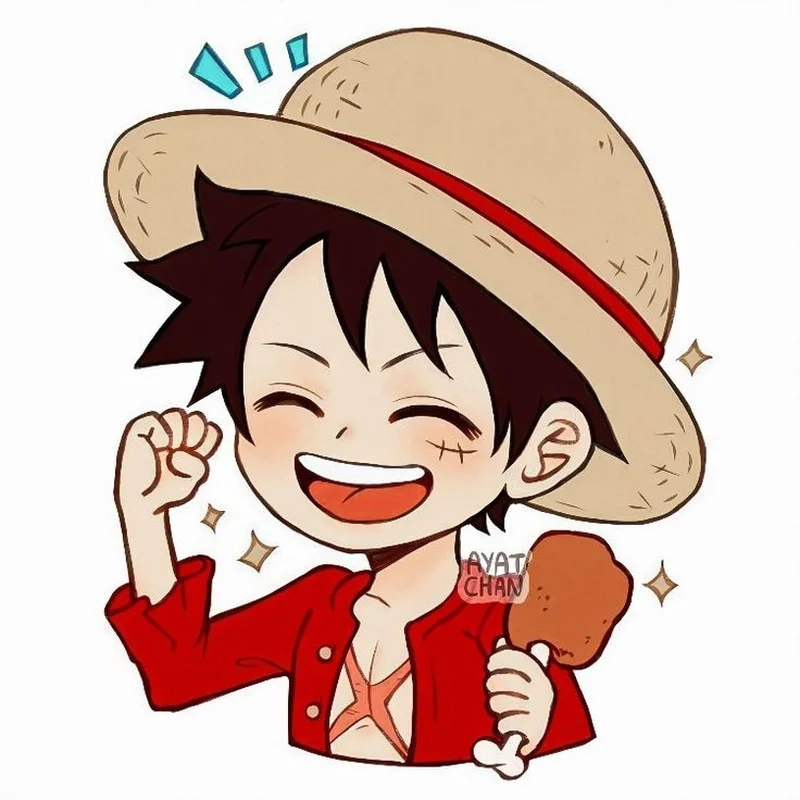 Anh Luffy chibi dễ thương đầy năng lượng