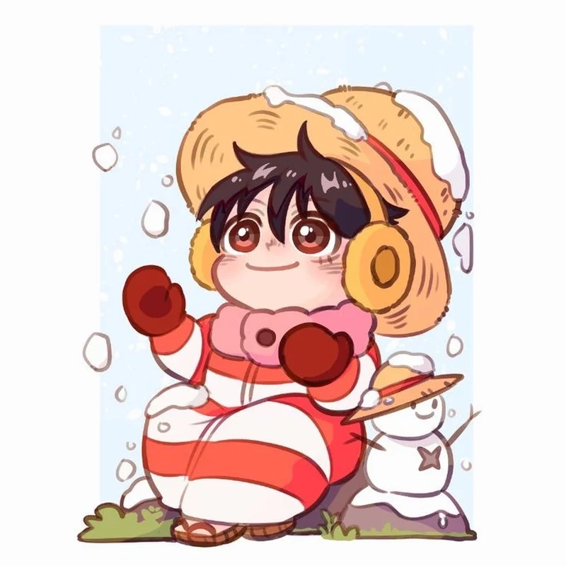 One Piece chibi Luffy phiên bản vui nhộn