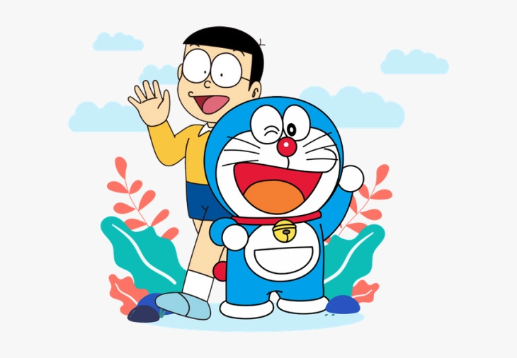 Vẽ Doraemon và Nobita cute với phong cách đáng yêu