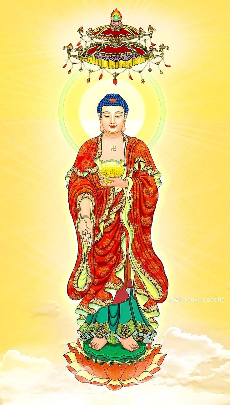 Hình ảnh Phật A Di Đà đẹp 3D sống động đầy uy nghi