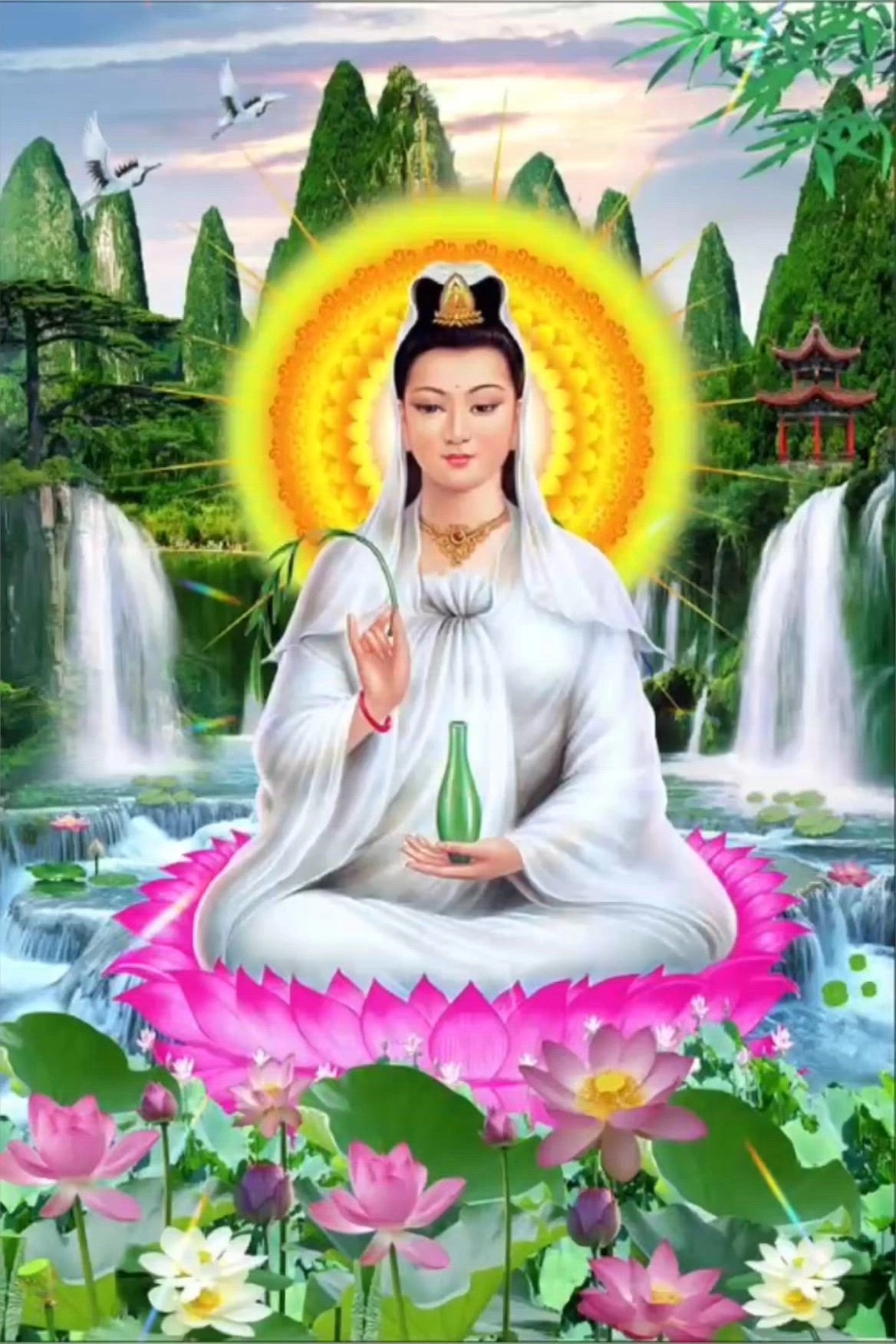 Hình ảnh Phật Quan Âm thanh tịnh tỏa sáng tâm hồn