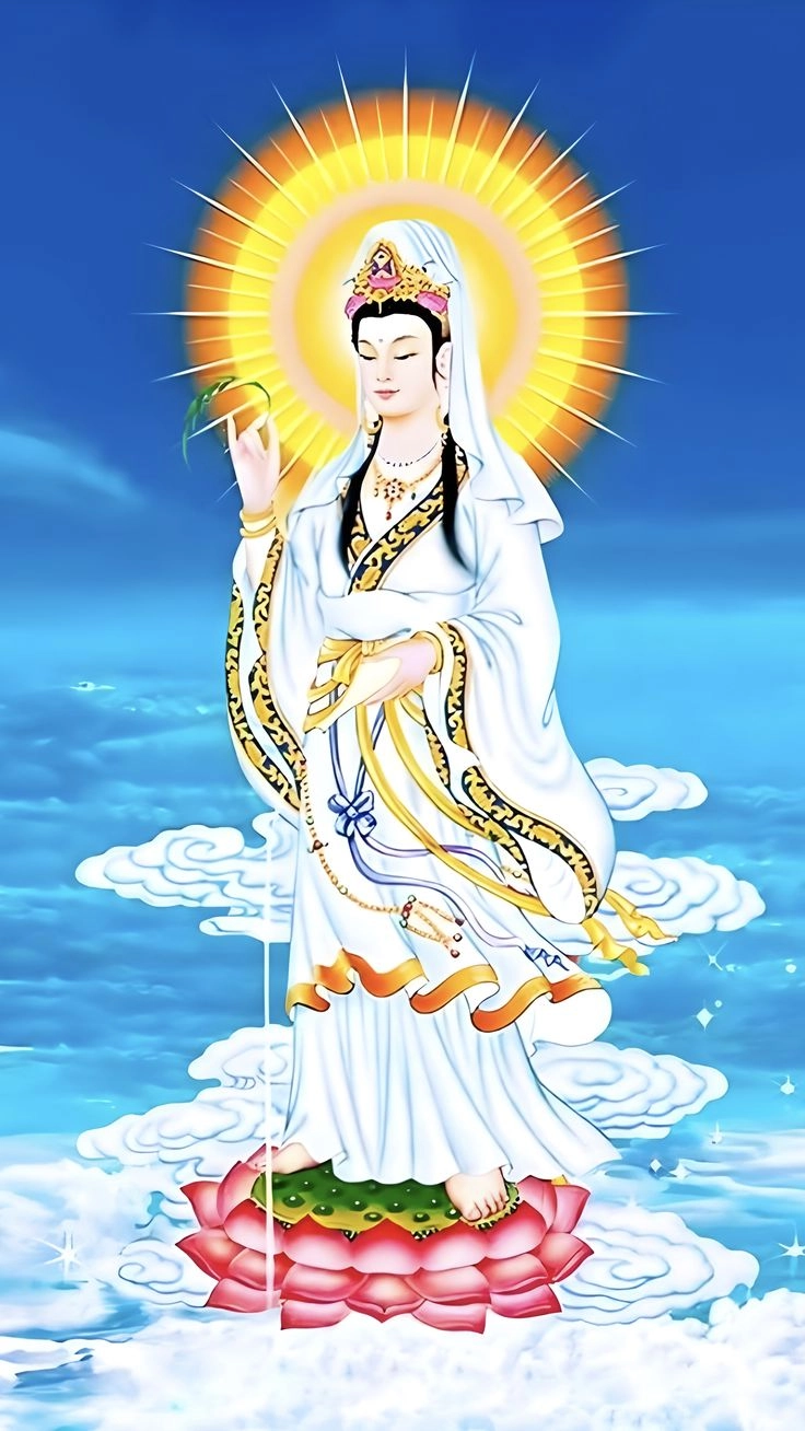 Ảnh Phật Bà Quan Âm đẹp với ánh sáng từ bi