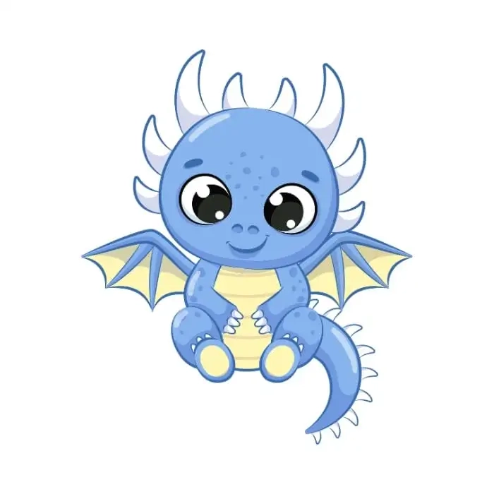 Rồng cute chibi với phong cách hoạt hình dễ thương
