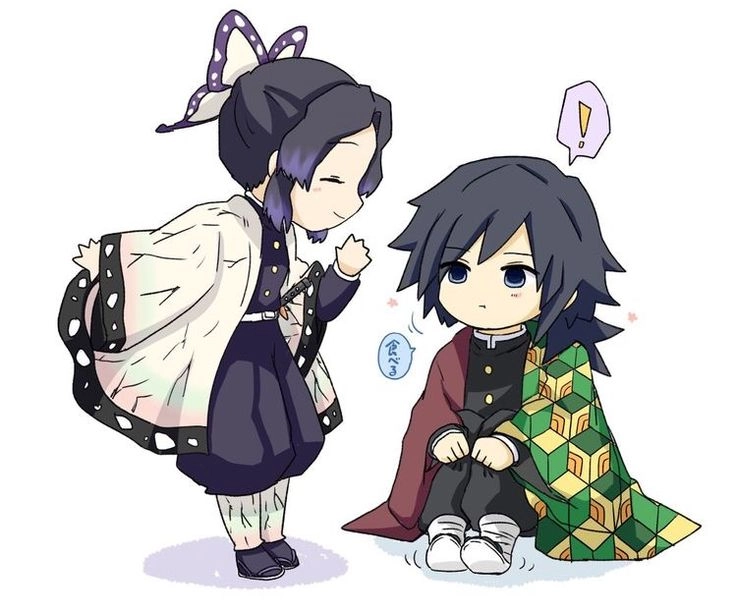 Tomioka Giyuu và Shinobu chibi cute dễ thương