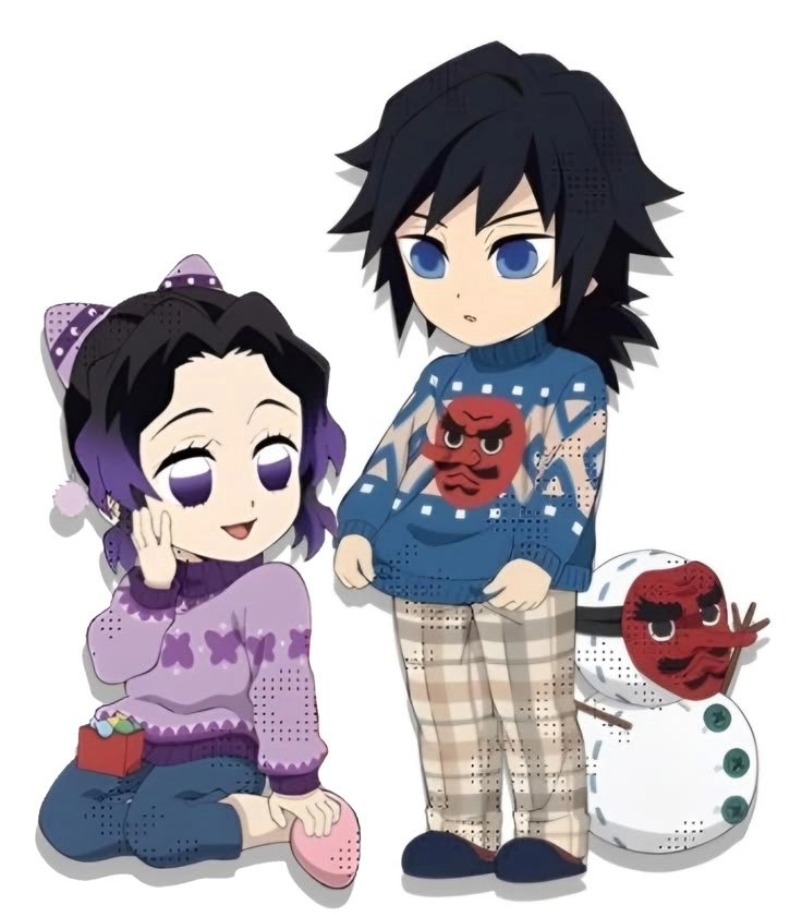 Ảnh Shinobu và Tomioka chibi siêu dễ thương