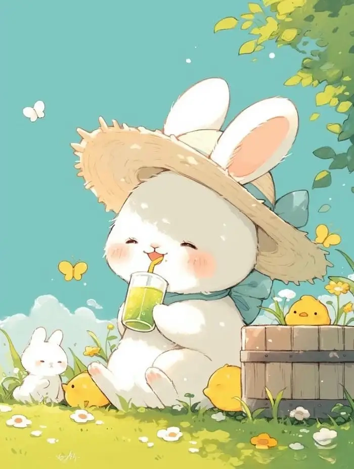Thỏ chibi cute nhỏ nhắn với nét đáng yêu tinh nghịch