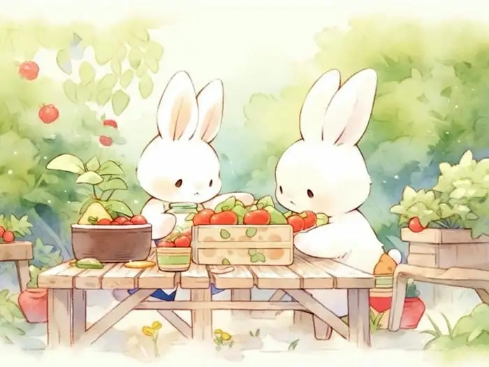 Hình thỏ chibi cute tạo điểm nhấn siêu dễ thương