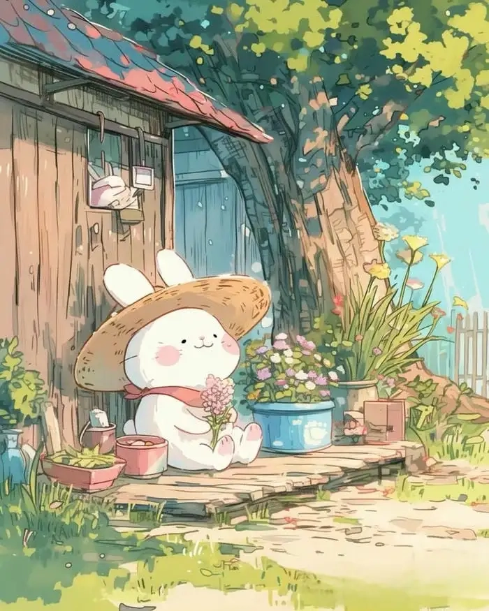 Hình thỏ chibi đáng yêu mang lại cảm giác ấm áp