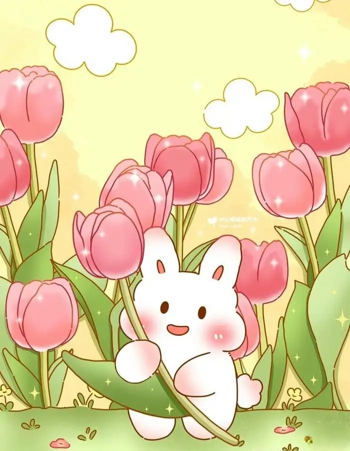 Hình ảnh con thỏ chibi cute làm tan chảy trái tim