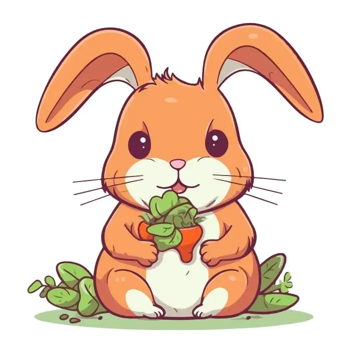 Chibi cute thỏ tinh nghịch với đôi tai dài đáng yêu